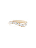 Clara Wave Ring Medium in 18k Pink Gold with White Diamonds — Melissa Kaye