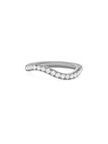 Clara Wave Ring Small in 18k Blackened Gold with White Diamonds — Melissa Kaye