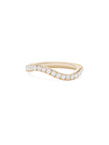 Clara Wave Ring Small in 18k Pink Gold with White Diamonds — Melissa Kaye