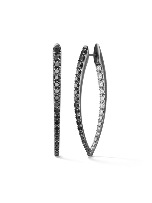 Cristina Earring Large in 18k Blackened Gold with Black and White Diamonds — Melissa Kaye