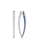 Cristina Earring Large in 18k White Gold with Blue Sapphires — Melissa Kaye