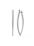 Cristina Earring Large in 18k White Gold with Partial Diamond Setting — Melissa Kaye
