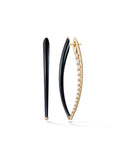 Cristina Earring Large in Black Enamel and 18k Yellow Gold with White Diamonds — Melissa Kaye