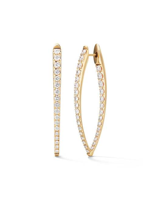 Cristina Earring Large in 18k Yellow Gold with White Diamonds — Melissa Kaye