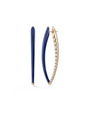 Cristina Earring Large in Navy Enamel and 18k Yellow Gold with White Diamonds — Melissa Kaye