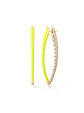 Cristina Earring Large in Neon Yellow Enamel and 18k Yellow Gold with White Diamonds — Melissa Kaye