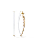 Cristina Earring Large in White Enamel and 18k Yellow Gold with White Diamonds — Melissa Kaye