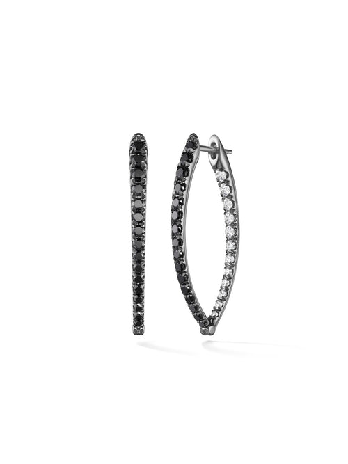 Cristina Earring Medium in 18k Blackened Gold with Black and White Diamonds — Melissa Kaye