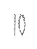 Cristina Earring Medium in 18k Blackened Gold with White Diamonds — Melissa Kaye