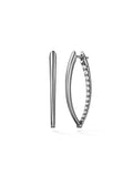 Cristina Earring Medium in 18k Blackened Gold with Partial Diamond Setting — Melissa Kaye