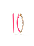 Cristina Earring Medium in Neon Pink Enamel and 18k Pink Gold with White Diamonds — Melissa Kaye
