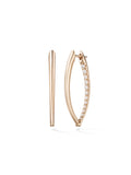 Cristina Earring Medium in 18k Pink Gold with Partial Diamond Setting — Melissa Kaye