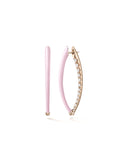 Cristina Earring Medium in Pastel Pink Enamel and 18k Pink Gold with White Diamonds — Melissa Kaye