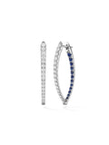 Cristina Earring Medium in 18k White Gold with Blue Sapphires and Diamonds — Melissa Kaye