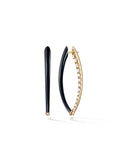  Cristina Earring Medium in Black Enamel and 18k Yellow Gold with White Diamonds — Melissa Kaye