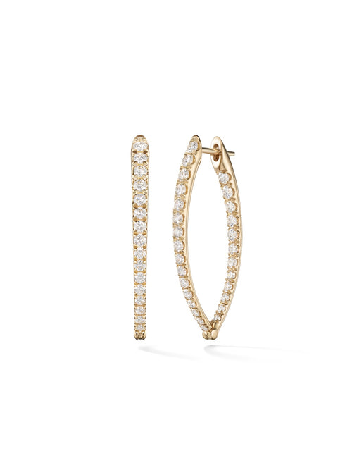 Cristina Earring Medium in 18k Yellow Gold with White Diamonds — Melissa Kaye