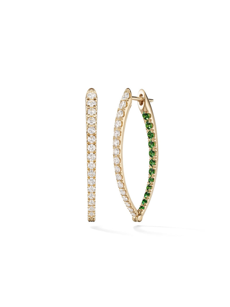 Cristina Earring Medium in 18k Yellow Gold with Tsavorite Garnets and Diamonds — Melissa Kaye