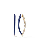 Cristina Earring Medium in Navy Enamel and 18k Yellow Gold with White Diamonds — Melissa Kaye