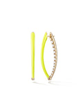 Cristina Earring Medium in Neon Yellow Enamel and 18k Yellow Gold with White Diamonds — Melissa Kaye