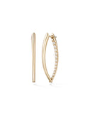 Cristina Earring Medium in 18k Yellow Gold with Partial Diamond Setting — Melissa Kaye