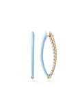 Cristina Earring Medium in Pastel Blue Enamel and 18k Yellow Gold with White Diamonds — Melissa Kaye