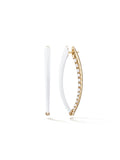 Cristina Earring Medium in White Enamel and 18k Yellow Gold with White Diamonds — Melissa Kaye