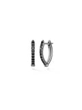 Cristina Earring Small in 18k Blackened Gold with Black Diamonds — Melissa Kaye