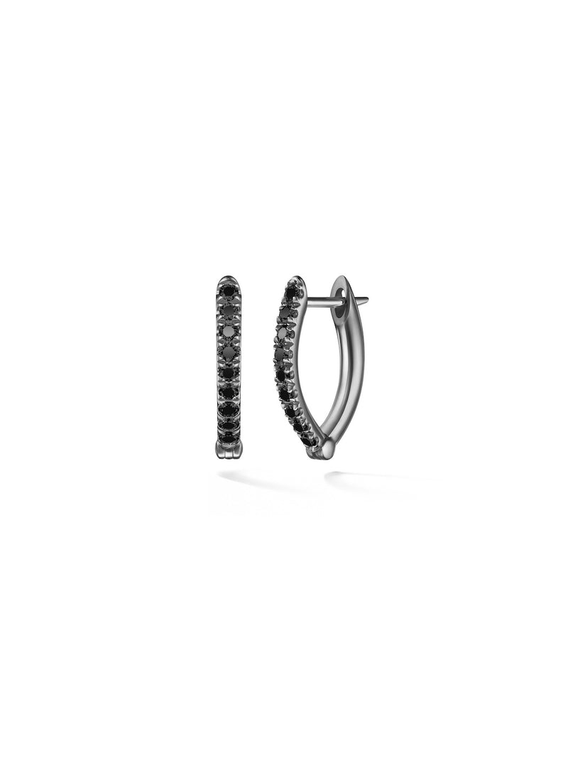 Cristina Earring Small in 18k Blackened Gold with Black Diamonds — Melissa Kaye