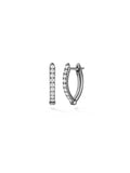 Cristina Earring Small in 18k Blackened Gold with White Diamonds — Melissa Kaye