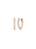 Cristina Earring Small in 18k Pink Gold with White Diamonds — Melissa Kaye