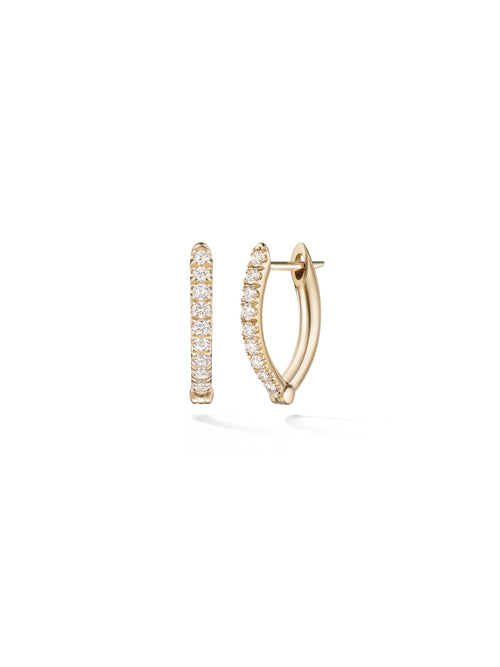 Cristina Earring Small in 18k Yellow Gold with White Diamonds — Melissa Kaye
