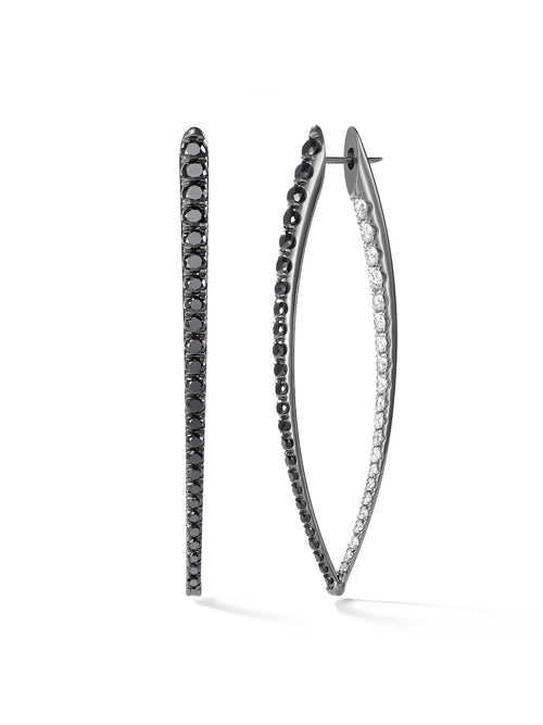 Cristina Earring XL in 18k Blackened Gold with Black and White Diamonds — Melissa Kaye
