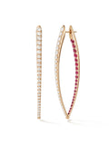 Cristina Earring XL in 18k Pink Gold with Rubies — Melissa Kaye
