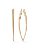 Cristina Earring XL in 18k Pink Gold with Partial Diamond Setting — Melissa Kaye