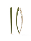 Cristina Earring XL in Army Green Enamel and 18k Yellow Gold with White Diamonds — Melissa Kaye