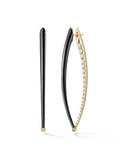 Cristina Earring XL in Black Enamel and 18k Yellow Gold with White Diamonds — Melissa Kaye