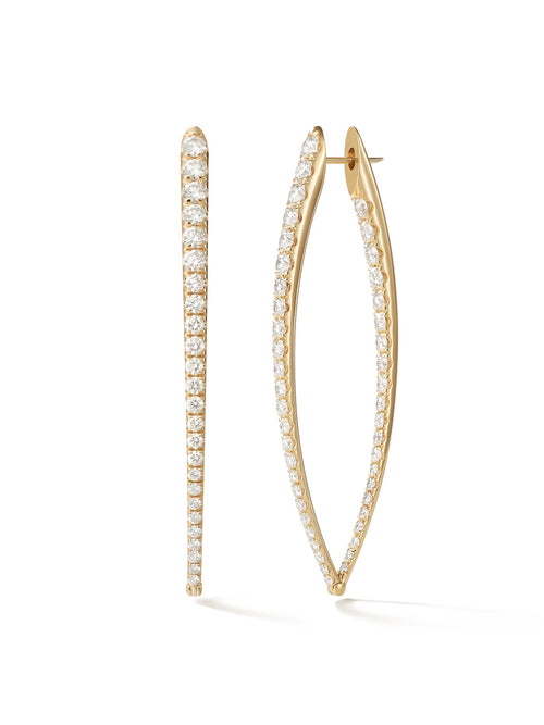 Cristina Earring XL in 18k Yellow Gold with White Diamonds — Melissa Kaye