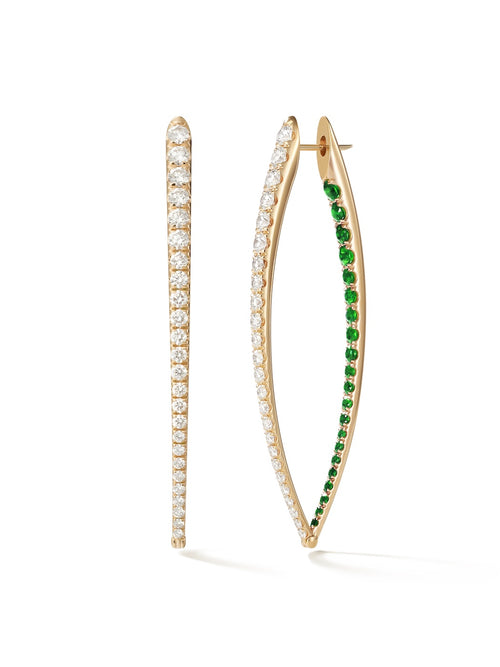 Cristina Earring Large in 18k Yellow Gold with Tsavorite Garnets — Melissa Kaye