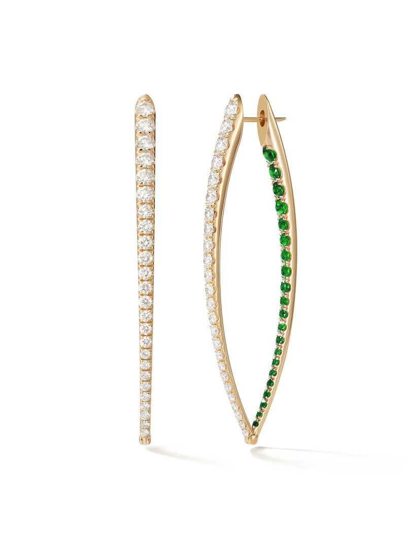Cristina Earring Large in 18k Yellow Gold with Tsavorite Garnets — Melissa Kaye