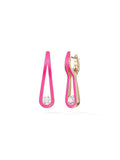 Daphne Earring Large in Neon Pink Enamel and 18k Pink Gold with White Diamonds — Melissa Kaye
