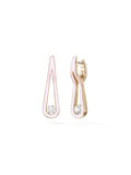 Daphne Earring Large in Pastel Pink Enamel and 18k Pink Gold with White Diamonds — Melissa Kaye