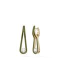 Daphne Earring Large in Army Green Enamel and 18k Yellow Gold with White Diamonds — Melissa Kaye