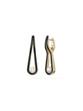 Daphne Earring Large in Black Enamel and 18k Yellow Gold with White Diamonds — Melissa Kaye