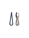 Daphne Earring Large in Navy Enamel and 18k Yellow Gold with White Diamonds — Melissa Kaye