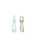 Daphne Earring Large in Pastel Blue Enamel and 18k Yellow Gold with White Diamonds — Melissa Kaye