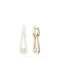 Daphne Earring Large in White Enamel and 18k Yellow Gold with White Diamonds — Melissa Kaye