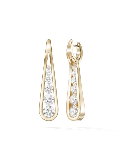 Daphne Joy Earring Large in 18k Yellow Gold with White Diamonds — Melissa Kaye