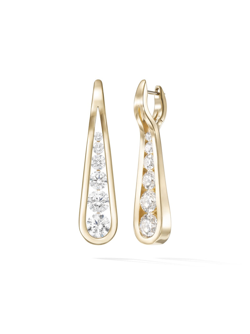 Daphne Joy Earring Large in 18k Yellow Gold with White Diamonds — Melissa Kaye