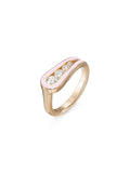 Daphne Pinky Ring in Pastel Pink Enamel and 18k Pink Gold with White Diamonds — Melissa Kaye