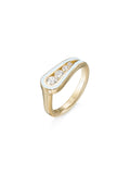 Daphne Pinky Ring in Pastel Blue Enamel and 18k Yellow Gold with White Diamonds — Melissa Kaye
